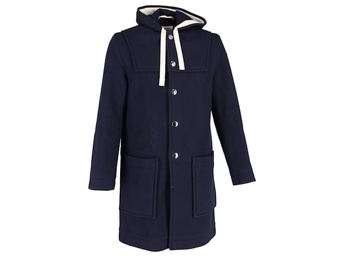 Acne Studios Hooded Duffle Coat in Navy Blue Wool ref.1292379