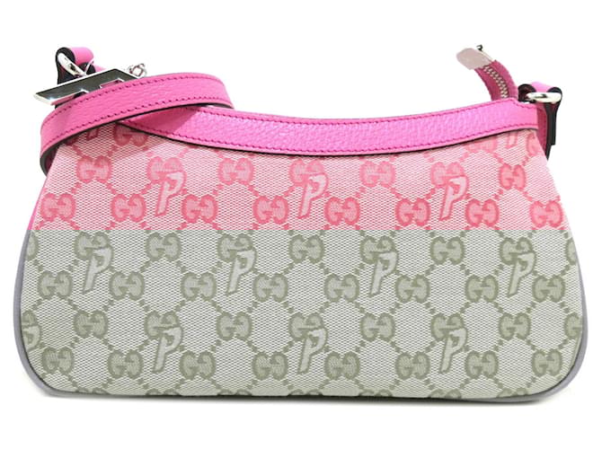 Pink Gucci x Palace GG-P Canvas Half-Moon Mini Bag Leather ref