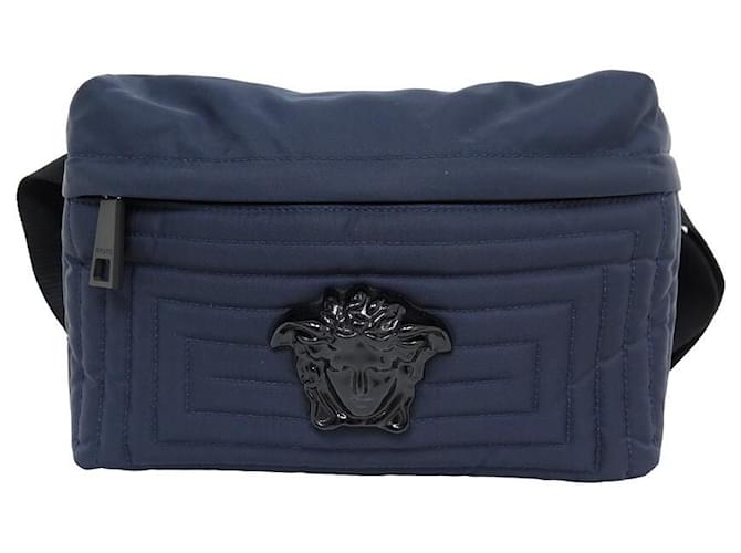 NEW VERSACE LA MEDUSA DFB BELT HANDBAG7588S BANANA BLUE BELT BAG