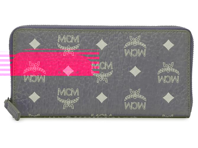 MCM Pink Visetos Langes Portemonnaie mit umlaufendem