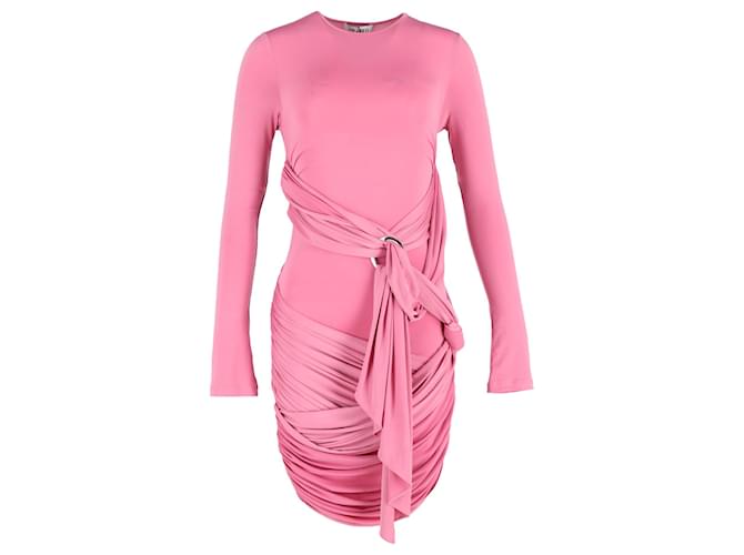 The Attico Draped Long-Sleeve Mini Dress in Pink Polyester ref.JC1306837 (Sold) - Joli Closet The Attico Draped Long-Sleeve Mini Dress in Pink Polyester ref.JC1306837 (Sold) - Joli Closet