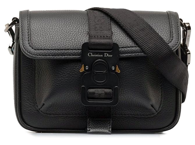 Dior Black Grained Calfskin Mini Hit The Road Bag Leather Pony