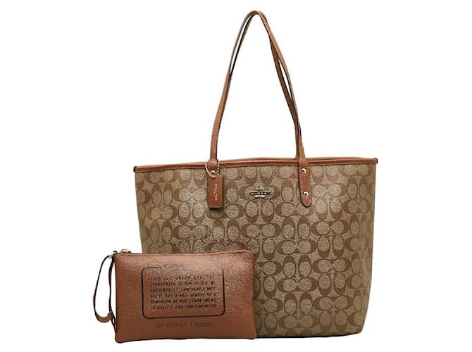 Coach Sac cabas réversible Signature Marron Joli Closet