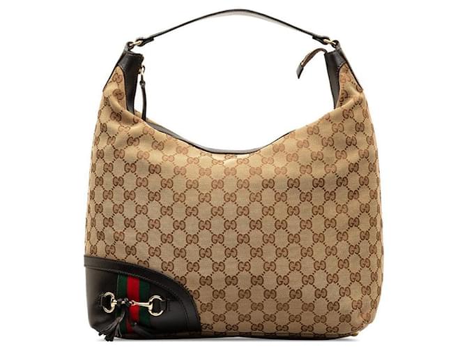 Gucci GG Canvas Horsebit Shoulder Bag 232968 Cloth ref.1319786