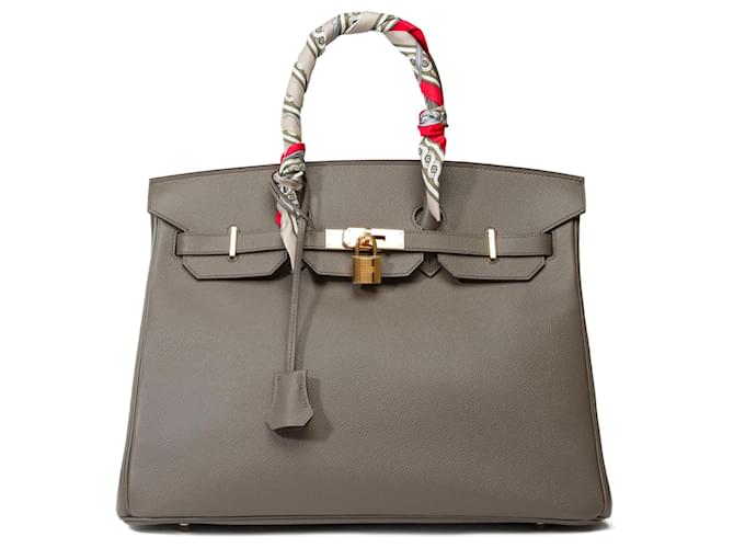 Hermès HERMES BIRKIN BAG 35 in Etoupe Leather 101805 Taupe ref