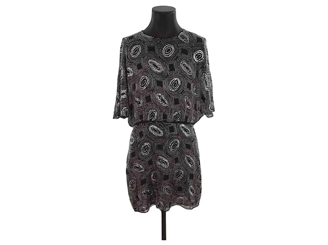 kooples silver dress Short silver sequined babydoll dress Women