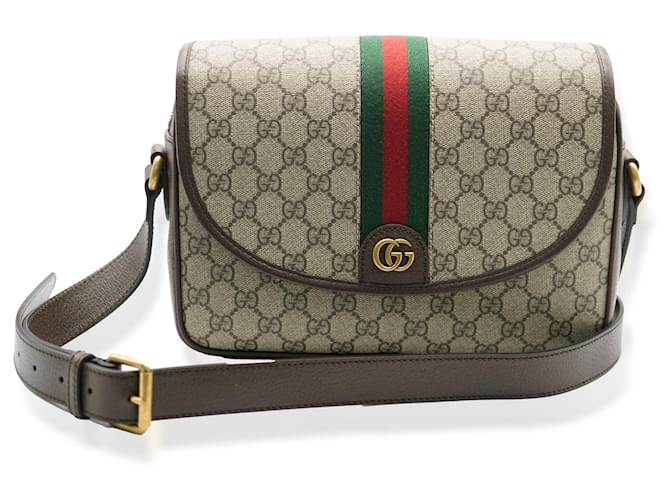 Gucci Beige GG Supreme Canvas Medium Ophidia Crossbody Bag