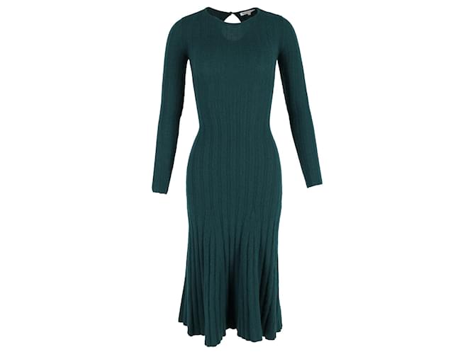 Reformation Evan Ribbed Midi Dress in Green Recycled Cashmere Wool  ref.JC1326833 (Sold) - Joli Closet