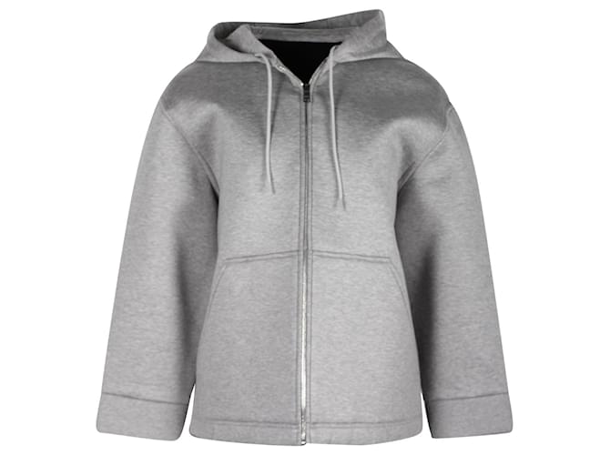 Prada Zip-Front Hoodie in Grey Cotton ref.JC1328720 (Sold) - Joli