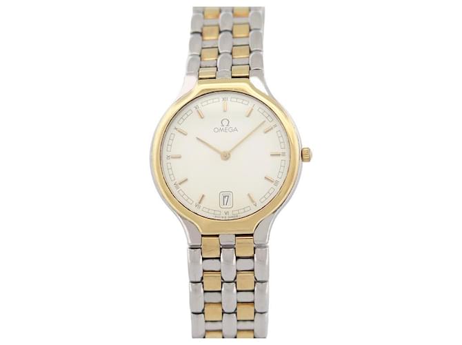 VINTAGE OMEGA DEVILLE SYMBOL WATCH 1449 32 MM QUARTZ IN GOLD AND