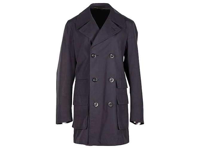 Valentino Garavani Double-Breasted Coat in Blue Wool ref