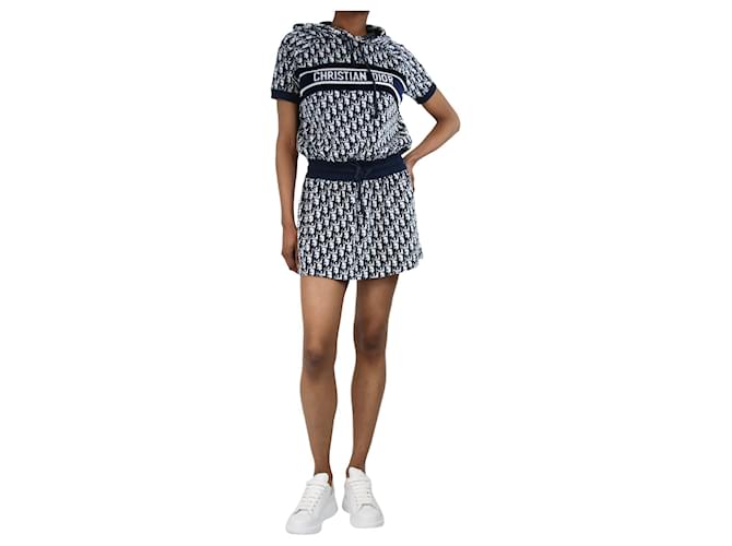 cobalt blue knitted dress Dior Blue & White Oblique Denim Button Up Shirt – Savonches main image 1