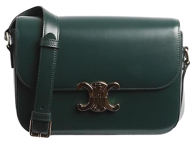 Céline Dark green Classique Triomphe bag Leather ref.JC1344963