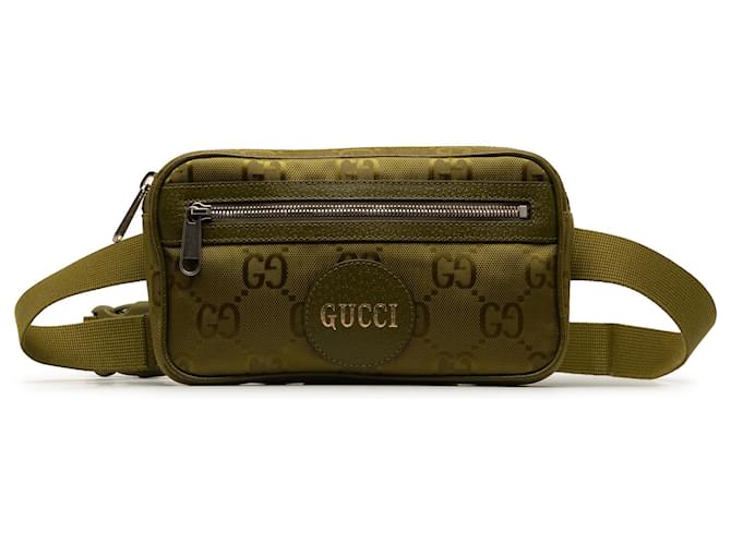 Gucci Green GG Nylon Off The Grid Belt Bag Olive green Cloth