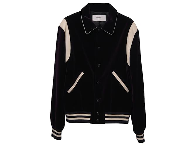 Céline Celine Teddy Jacket in Violet Velvet Purple