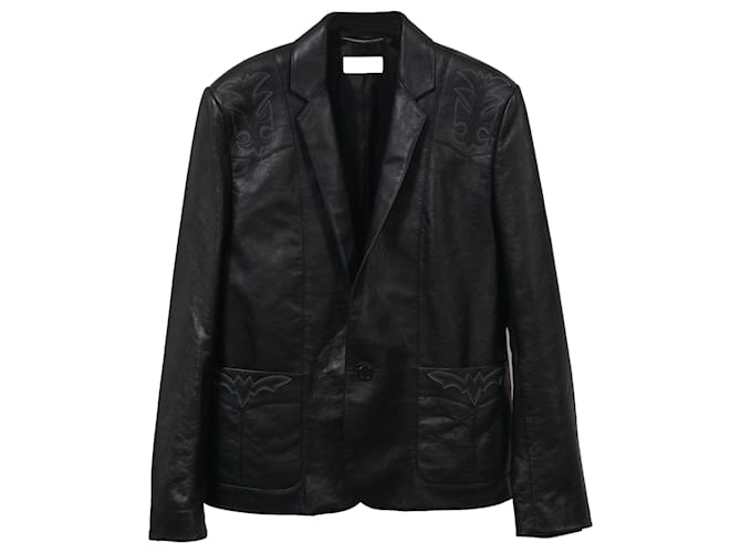 Saint Laurent Western Blazer Jacket in Black Leather