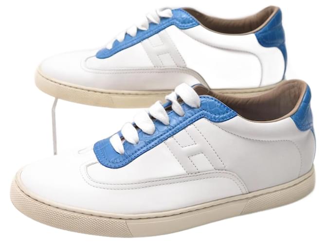 Hermès HERMES SHOES QUICKER LEATHER & ALLIGATOR SNEAKERS 36