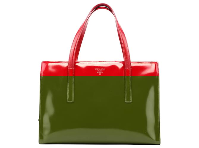 PRADA Totes Patent leather Red Re-Edition 1995 ref.1351258