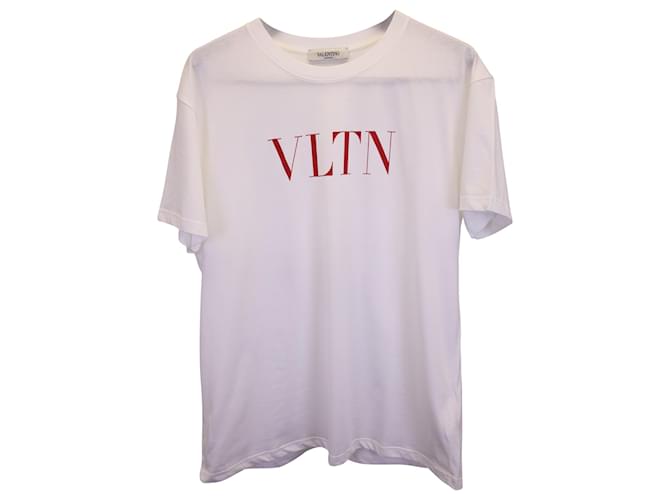 【国内発送】VALENTINO ロゴ コットン Tシャツ Valentino-Garavani-White-