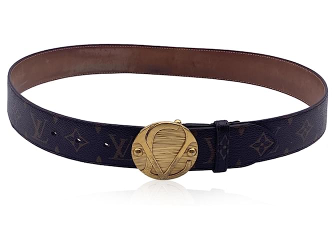 Louis Vuitton レザー ベルト ブラウン Louis Vuitton ブラウンレザーベルト ※最終値下げ（ルイヴィトン