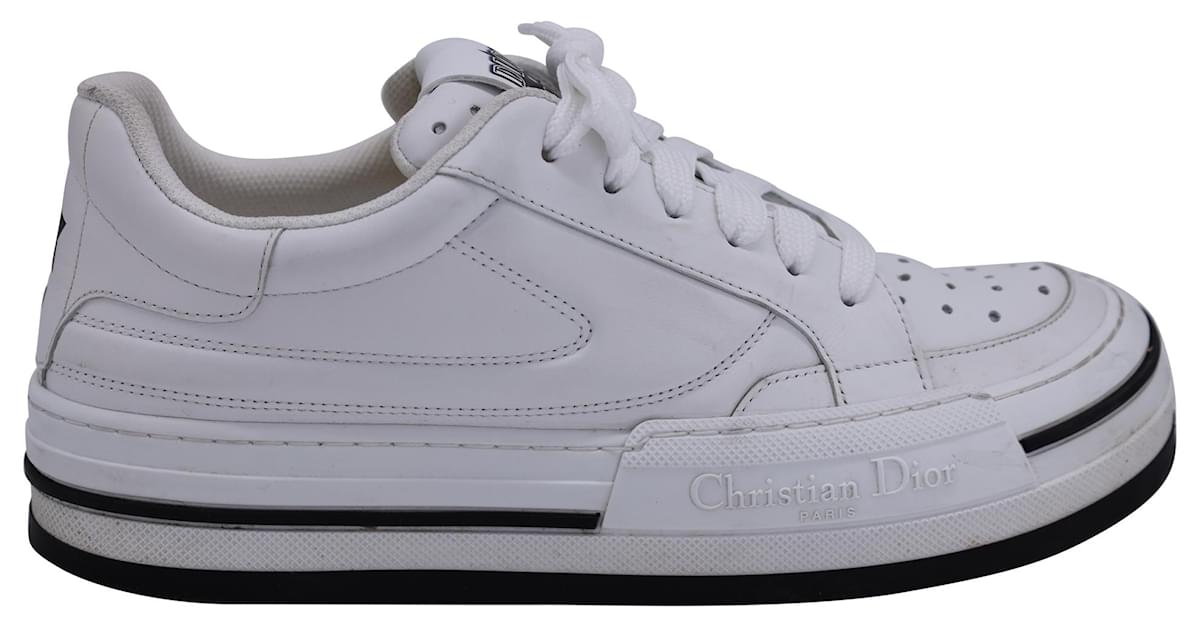 Dior D-Freeway Low-Top Sneakers in White Leather ref.1365494