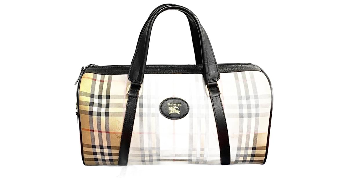 Store Burberry Black Nova Check Vintage Boston Bag