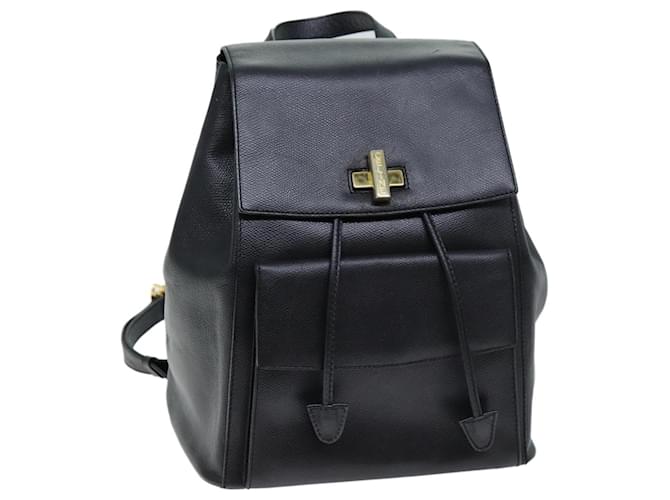 Céline CELINE Backpack Leather Black Auth 73090 Joli