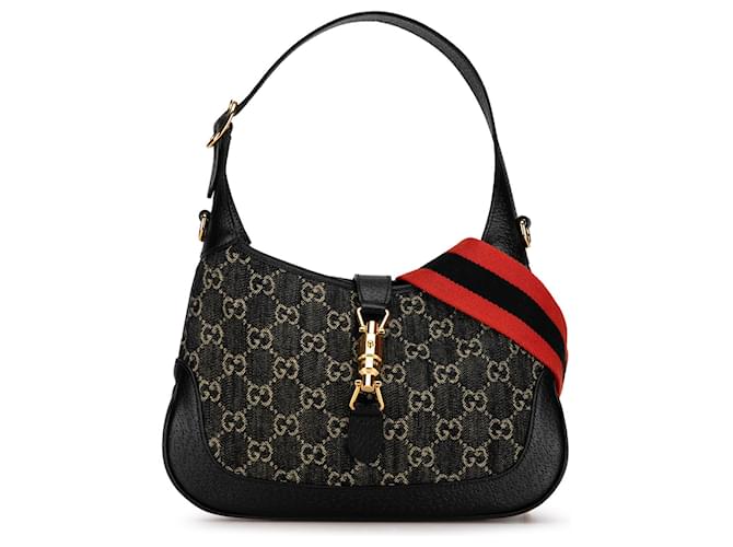 Gucci Black Small GG Denim Jackie 1961 Cloth ref.1371903 - Joli Closet