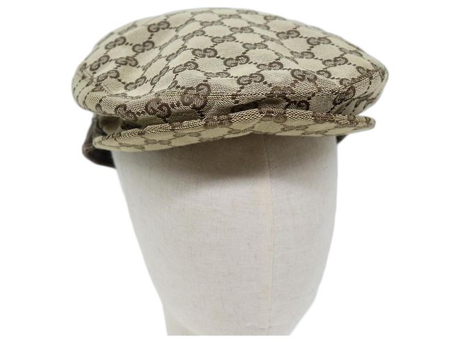 GUCCI GG Canvas Hunting Cap Hat M Beige Auth yk12031 Cloth  display picture 2