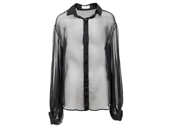 Saint Laurent Sheer Shirt Black Silk ref.1375391 - Joli Closet