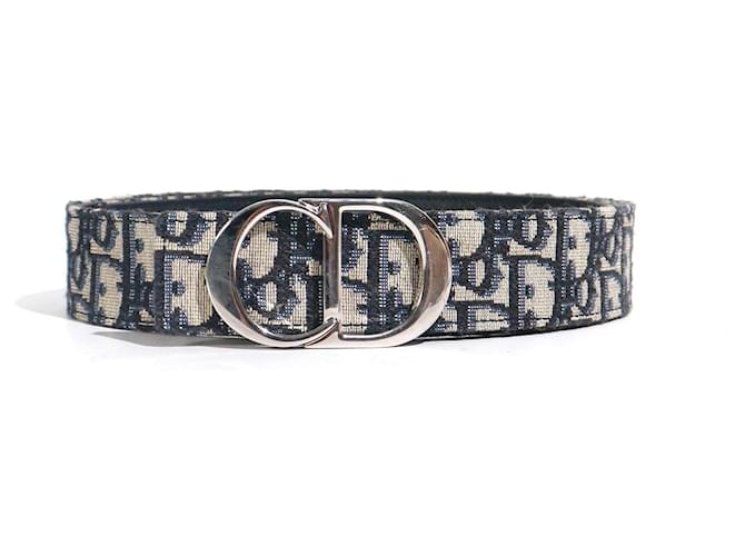 小物 Christian Dior Trotter Belt Dark Blue Belt Navy Blue Grained Calfskin, 35 MM | DIOR