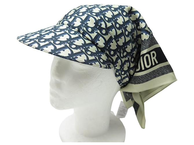 NEW CHRISTIAN DIOR OBLIQUE VISOR SCARF CAP 21DOB150l600 SILK CAP