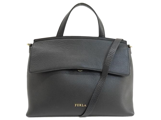 Furla Black Leather Slippers
