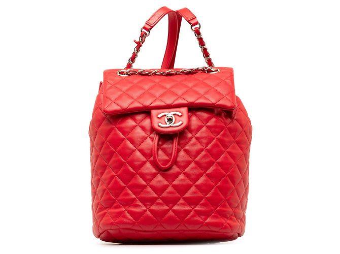 Red Chanel Small Lambskin Urban Spirit Backpack Leather ref  display picture 1
