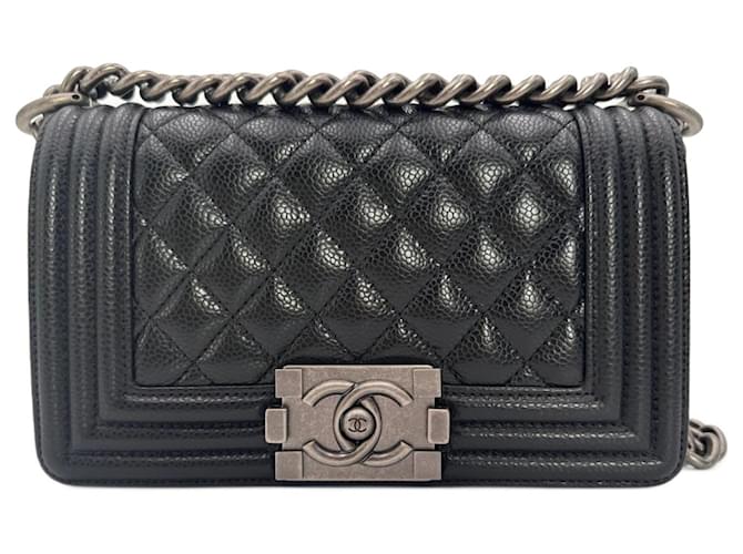 Black Chanel Boy bag Leather Joli Closet