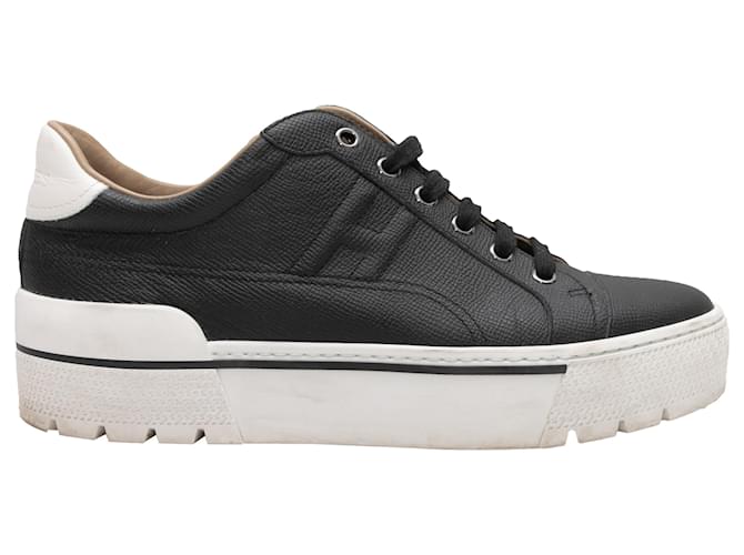 Hermès Black & White Hermes Voltage Low-Top Sneakers Size 38