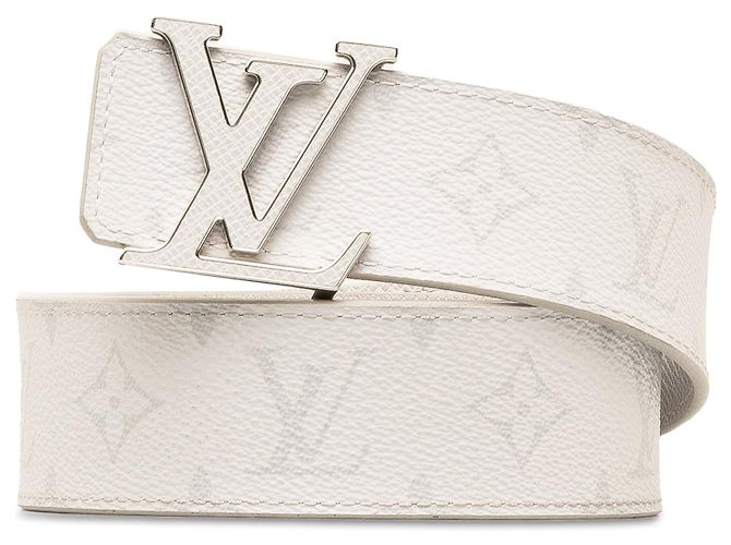 White Louis Vuitton Monogram Initiales Reversible Belt Cloth  display picture 2