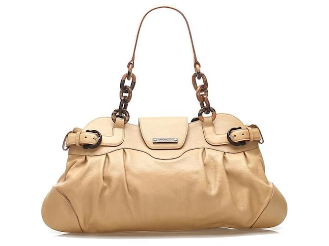Salvatore Ferragamo フェラガモ ウッド AU-21/6371 トート バッグ