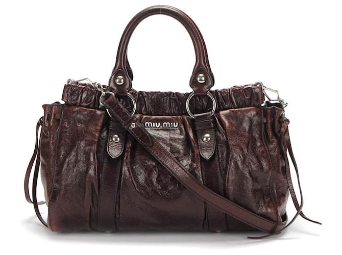 Miu Miu Vitello Lux Shoulder Bag Leather ref.1398239 - Joli