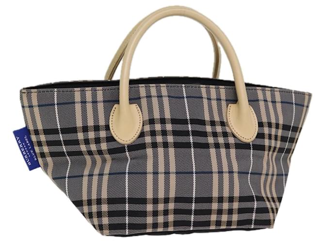 BURBERRY Nova Check Blue Label Hand Bag Nylon Blue Auth kk236 ref