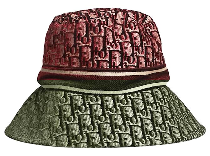 Christian Dior Burgundy Oblique jacquard bucket hat Dark red