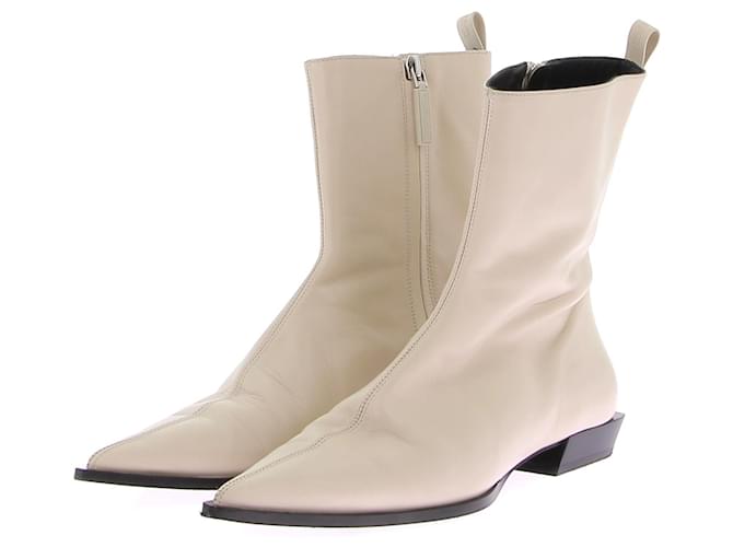 Depop Zara Cream Leather Dress MASSIMO DUTTI Boots 38 Leather