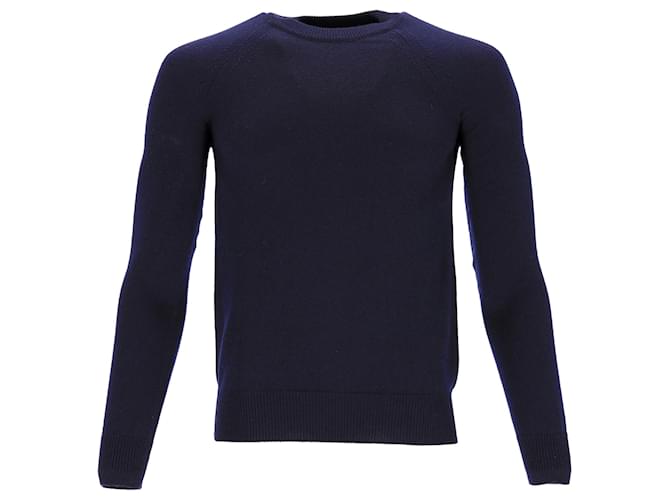 Maglione girocollo Saint Laurent in lana Blu Navy