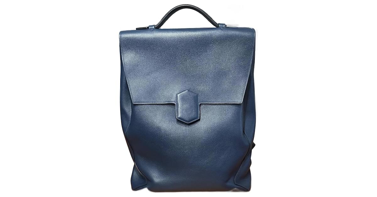 Hermes Hermes Flash Rucksack Marineblau Leder ref.1404174 Joli Closet