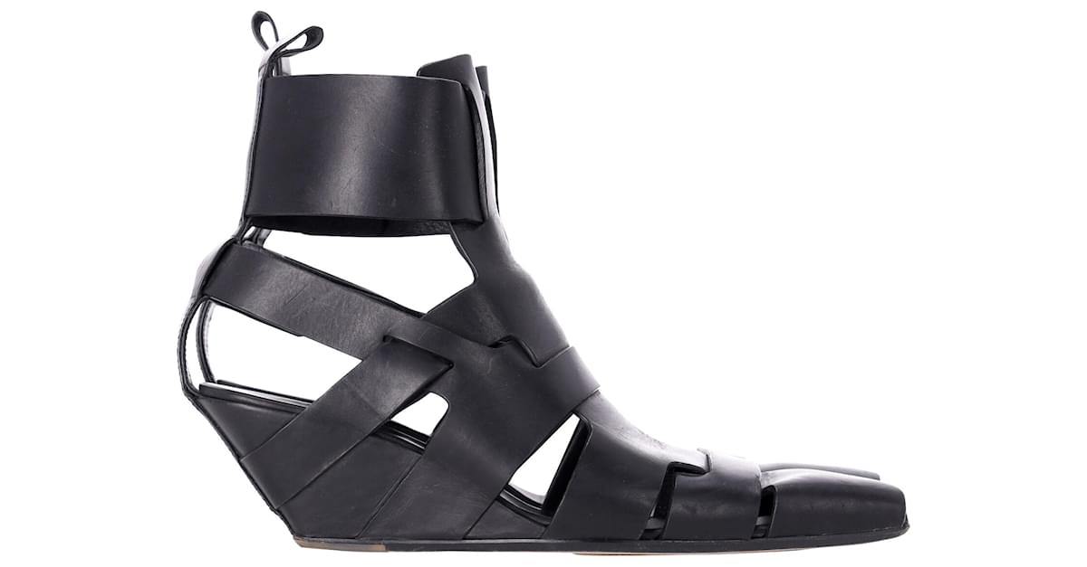 Rick Owens Lazarus Gladiator Sandals in Black Leather ref.1406748 Joli Closet