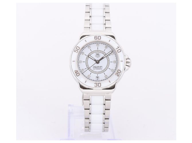 TAG HEUER Formula 1 WAU2211.BA0861 SS Ceramic AT White-Face 37mm ref ...