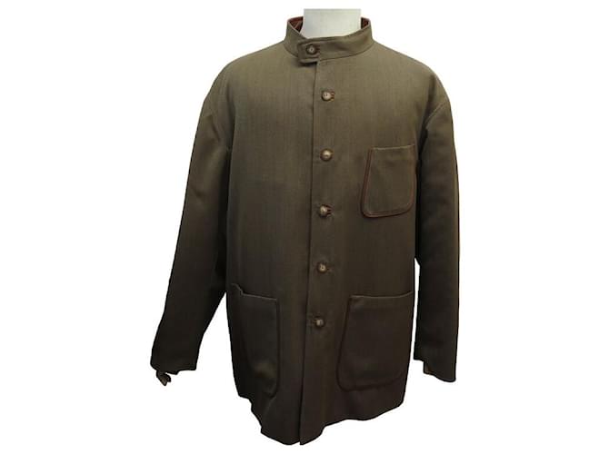 NEW ARNYS FORESTIERE JACKET TAUPE WOOL LEATHER ELBOW PADS L