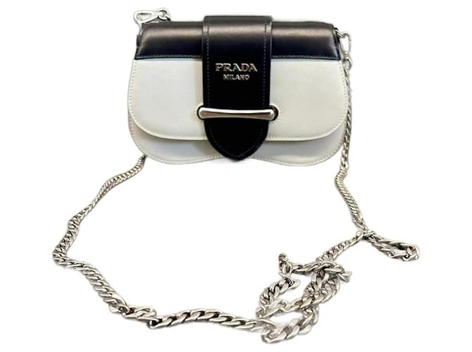 Prada Sidonie bag Black White Leather Joli Closet