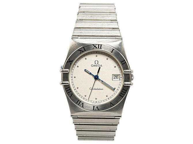 Omega Silver Quartz Stainless Steel Constellation Watch Metal ref ...