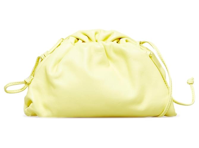 Yellow Bottega Veneta The Mini Pouch Crossbody Bag Leather